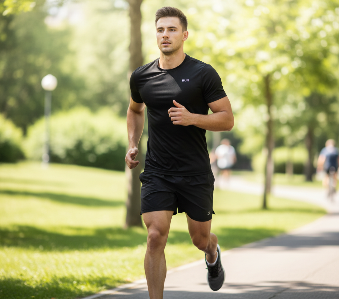 Men's Quick Dry Short Sleeve Gym Running Moisture Wicking Round Neck T-Shirt Training Exercise Gym Sport Shirt Tops Lightweight